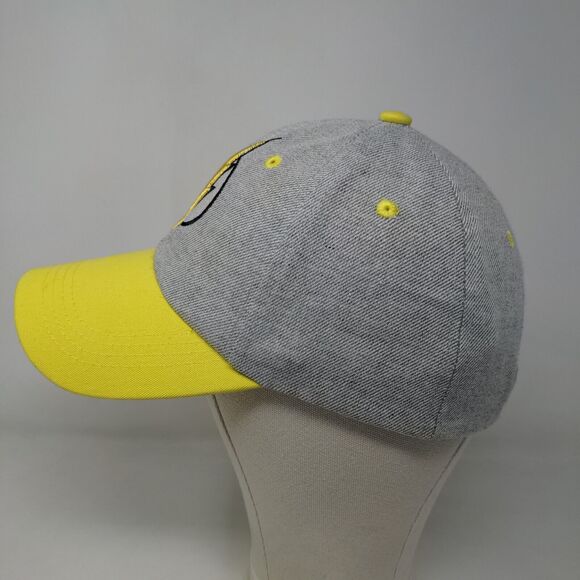 Six Flag Men's Strapback Hat Gray Yellow Embroidered The Flash Lightning Logo - Picture 5 of 11
